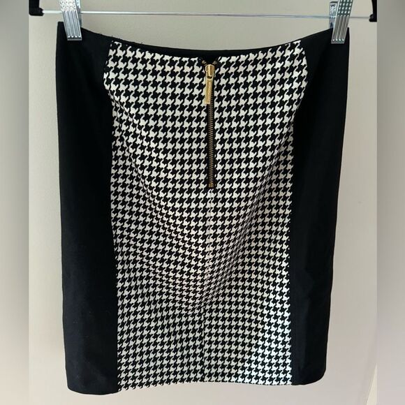 MICHAEL Michael Kors Houndstooth Black/White Straight Pencil Skirt Size 6 Petite - Picture 3 of 7